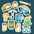 Colored stickers for rock climbing Royalty Free Stock Photo