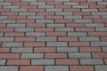 Colored stone texture of bricks paving slabs