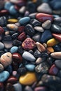 Colored stones on the beach, created with generative AI Royalty Free Stock Photo