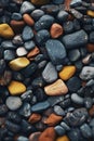 Colored stones on the beach, created with generative AI Royalty Free Stock Photo