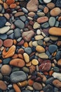 Colored stones on the beach, created with generative AI Royalty Free Stock Photo