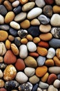 Colored stones on the beach, created with generative AI Royalty Free Stock Photo
