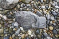 Colored stones on the beach soaked by the textura water