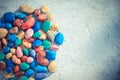 Colored stones lying on a flat surface Royalty Free Stock Photo