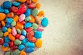 Colored stones lying on a flat surface Royalty Free Stock Photo