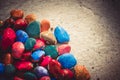 Colored stones lying on a flat surface Royalty Free Stock Photo