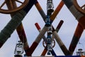 Colored string on beams and retro lanterns