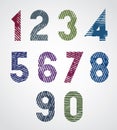 Colored striped numbers. Royalty Free Stock Photo