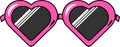 Colored Stroked Pink Heart Shaped Glasses