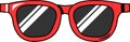 Colored Stroked Red Female Glasses Lady Boss