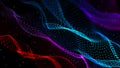 Colored structure. Lights background. Big data digital code. Network connection dots and lines. 3D Royalty Free Stock Photo