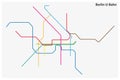 Colored subway vector map of Berlin, germany