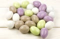 Colored sugared almonds