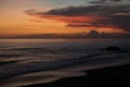 Colored sunset at Balian beach, Bali, Indonesia Royalty Free Stock Photo