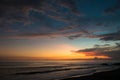 Colored sunset at Balian beach, Bali, Indonesia Royalty Free Stock Photo