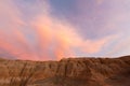 Colored sunset in Rodeo and geological rock formation, Argentina Royalty Free Stock Photo