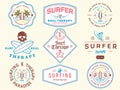 Colored surf badges vol. 1 Royalty Free Stock Photo