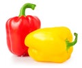 Colored sweet peppers on a white background Royalty Free Stock Photo