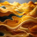 Swirling Texture: Surreal 3d Landscapes With Yellow, Brown, And Orange Sheets