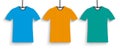 3 Colored T-Shirts Header Royalty Free Stock Photo
