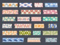 Colored tapes. Decorative washi tapes collection recent vector scotch borders set