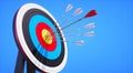 Colored target board with arrows in the sun Royalty Free Stock Photo