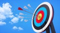Colored target board with arrows in the sun Royalty Free Stock Photo