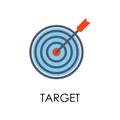 colored target illustration. Element of marketing and business flat for mobile concept and web apps. Isolated target flat can be