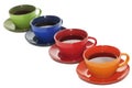 Colored tea cups