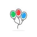 Colored thin line balloon icon