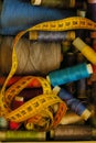 Colored thread in the box, sewing Royalty Free Stock Photo