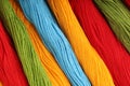 Colored threads for embroidery background