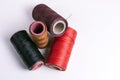 Colored threads top view on a light background Royalty Free Stock Photo