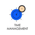 colored time management illustration. Element of marketing and business flat for mobile concept and web apps. Isolated time