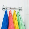Colored towels hanging Royalty Free Stock Photo