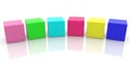 Colored toy blocks of different colors on a white Royalty Free Stock Photo