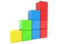 Colored toy blocks stacked in poles Royalty Free Stock Photo
