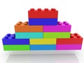 Colored toy bricks stacked on top of each other Royalty Free Stock Photo