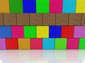 Colored toy cube wall Royalty Free Stock Photo