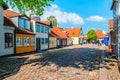 Colored traditional houses in old town of Odense, Denmark Royalty Free Stock Photo