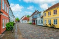 Colored traditional houses in old town of Odense, Denmark Royalty Free Stock Photo
