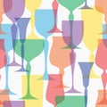 Colored transparent glassware vector illustration