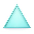 Luminous Turquoise Triangle On White Background - 3d Object Design Royalty Free Stock Photo