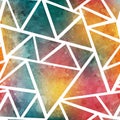 Colored triangle seamless pattern with grunge effect Royalty Free Stock Photo