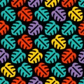 Colored tropical leaves pattern seamless. fabric modern texture