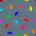 Colored umbrella seamless pattern