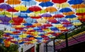 Colored umbrellas near lunapark in Odessa, Ukraine