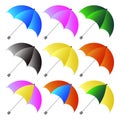 Colored umbrellas set Royalty Free Stock Photo