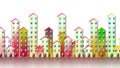 Colored urban agglomeration of a suburb - concept illustration against a white background