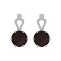 Colored vector earrings with a stones. EPS 10.... Earring black illustration... Earrings pair sign. Isolated on white.. Jewelry Royalty Free Stock Photo